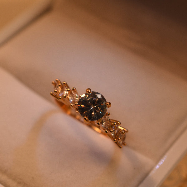 Elegant Design Gold Plated Real Stones Ring For Girls/Women