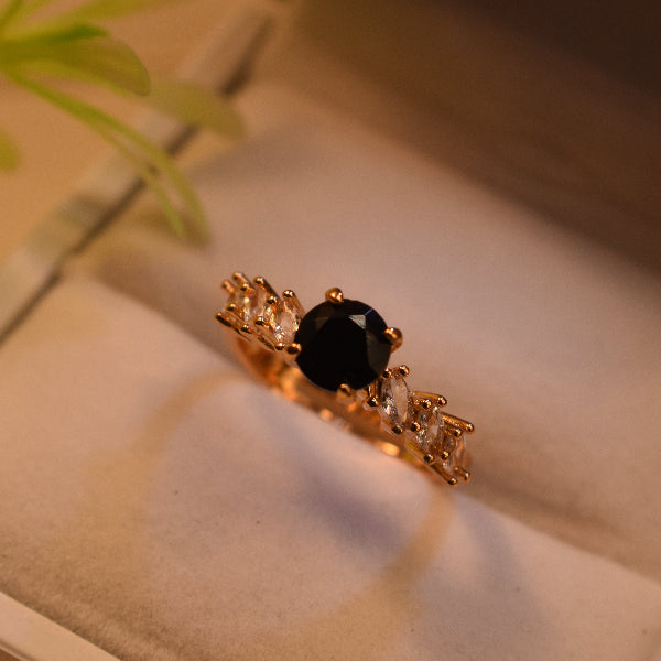 Elegant Design Gold Plated Real Stones Ring For Girls/Women