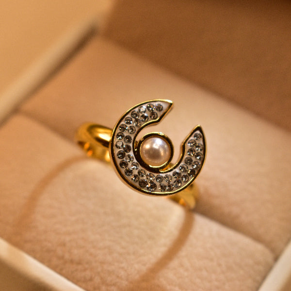 Beautiful Unique Design Gold Plated Crystal Stones Ring For Girls/Women