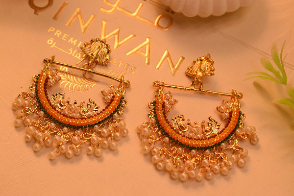 Gorgeous Unique Design Crystal Stones Pearls Earrings For Girls/women