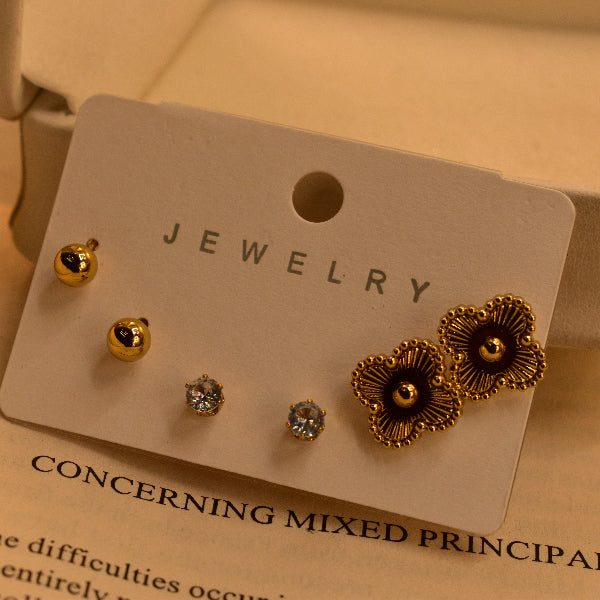 Glamorous Unique Design Gold Plated Earrings Set For Girls/women