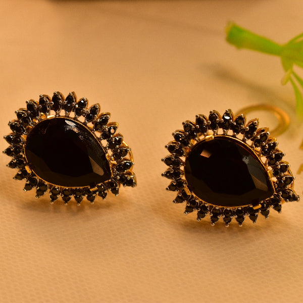 Charming Unique Design Gold Plated Real Stones Earrings For Girls/women