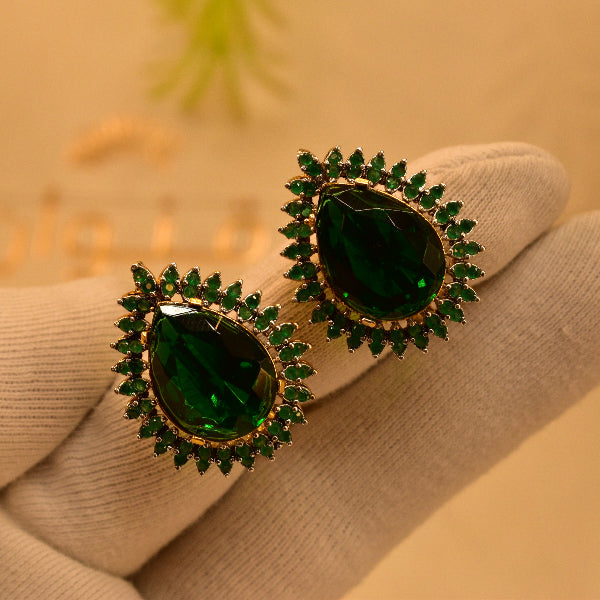 Charming Unique Design Gold Plated Real Stones Earrings For Girls/women