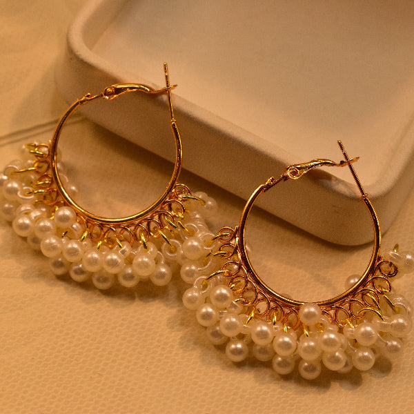 Gorgeous Unique Design Gold Plated Pearl Earrings For Girls/women