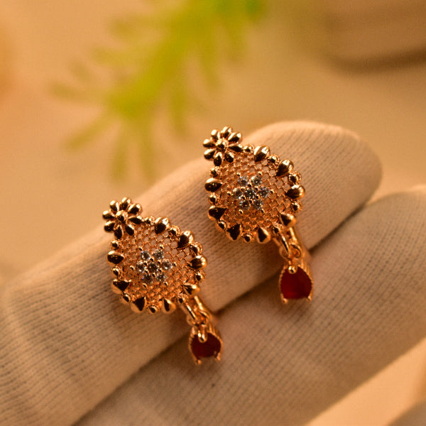 Luminous Unique Design Gold Plated Crystal Stones Earrings For Girls/women