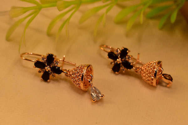 Beautiful Unique Design Gold Plated Crystal Stones Earrings For Girls/women