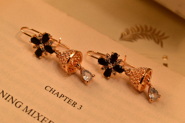 Beautiful Unique Design Gold Plated Crystal Stones Earrings For Girls/women
