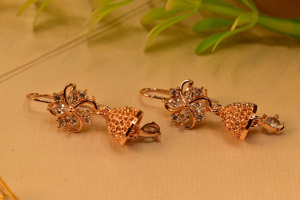 Glamorous Unique Design Gold Plated Crystal Stones Earrings For Girls/women