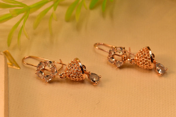 Stylish Unique Design Gold Plated Crystal Stones Earrings For Girls/women