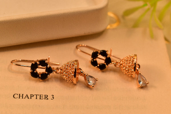 Stylish Unique Design Gold Plated Crystal Stones Earrings For Girls/women
