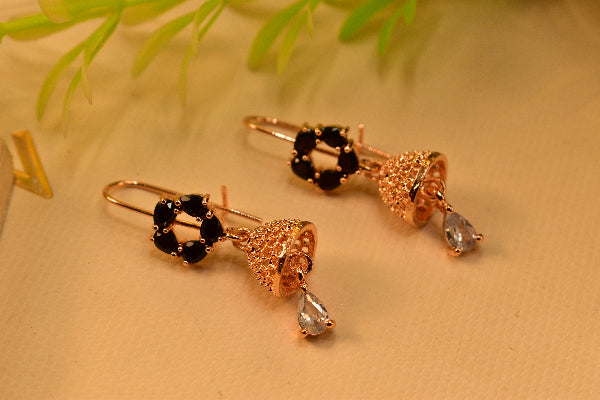Stylish Unique Design Gold Plated Crystal Stones Earrings For Girls/women