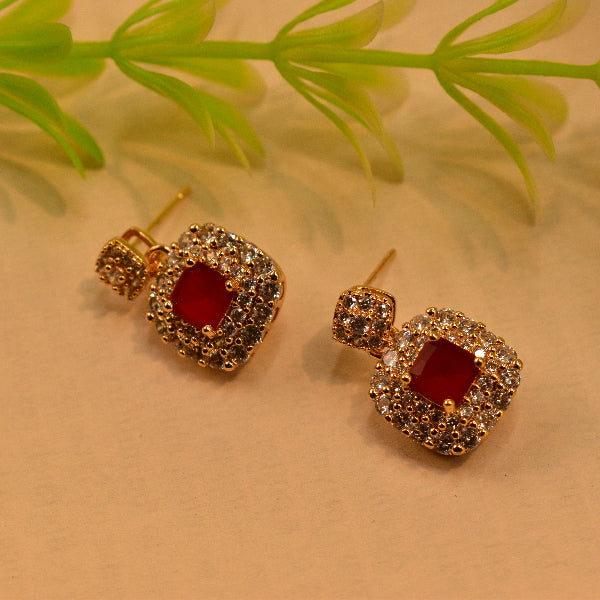 Charming Unique Design Gold Plated Crystal Stones Earrings For Girls/women