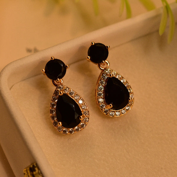 Dazzling Unique Design Gold Plated Real Stones Earrings For Girls/women