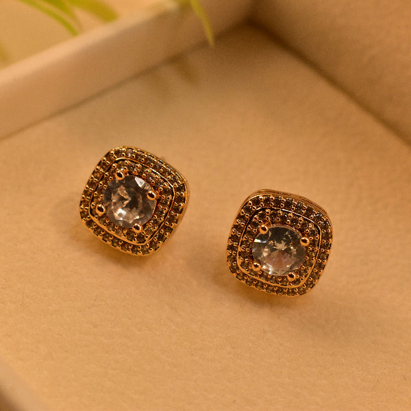 Beautiful Unique Design Gold Plated Real Stones Earrings For Girls/women