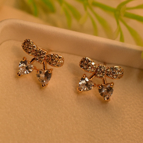 Glamorous Unique Design Gold Plated Real Stones Earrings For Girls/women