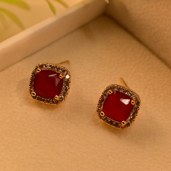 Stylish Unique Design Gold Plated Real Stones Earrings For Girls/women