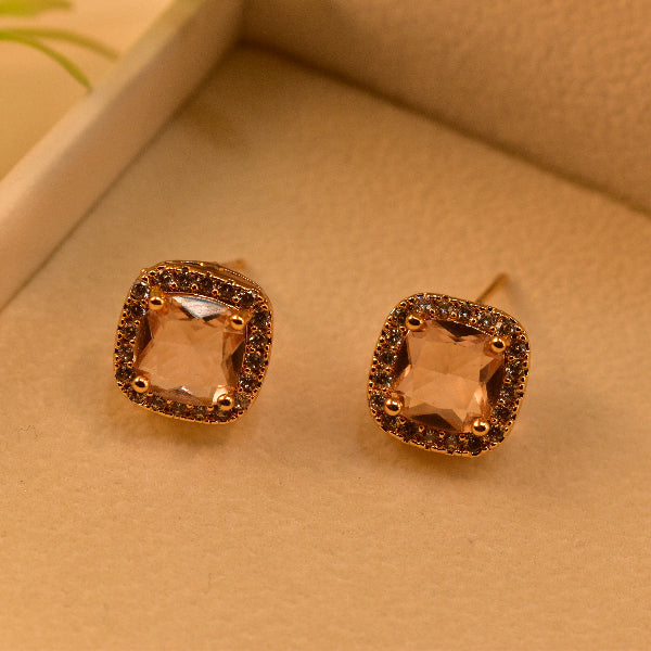Stylish Unique Design Gold Plated Real Stones Earrings For Girls/women