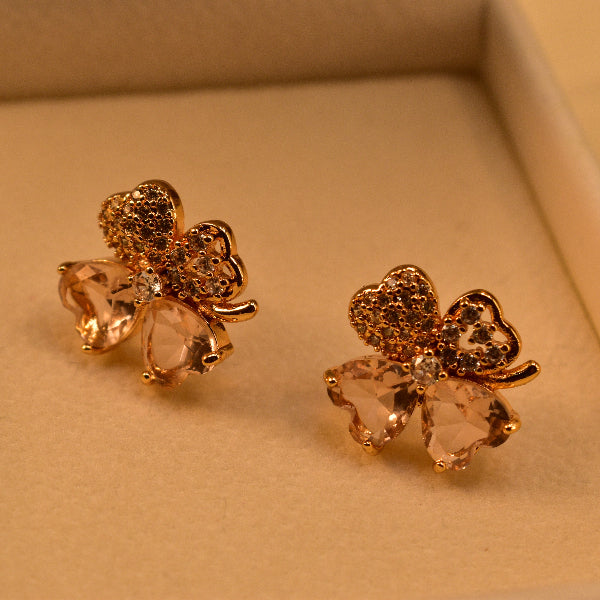 Elegant Unique Design Gold Plated Real Stones Earrings For Girls/women
