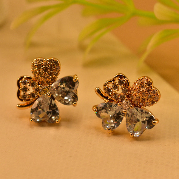 Elegant Unique Design Gold Plated Real Stones Earrings For Girls/women