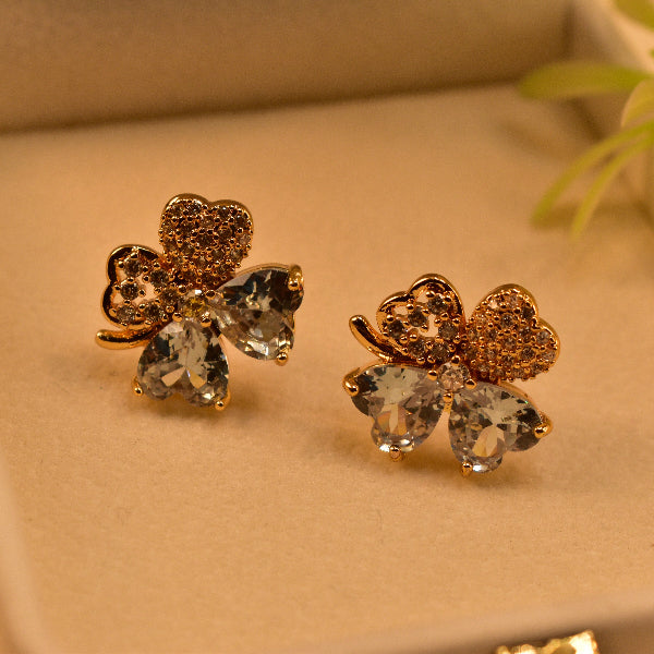 Elegant Unique Design Gold Plated Real Stones Earrings For Girls/women