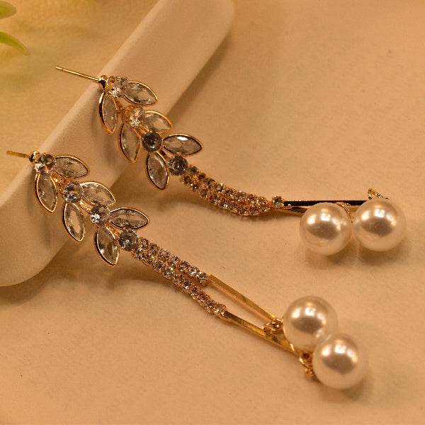Sparkling Unique Design Gold Plated Real Stones Earrings For Girls/women