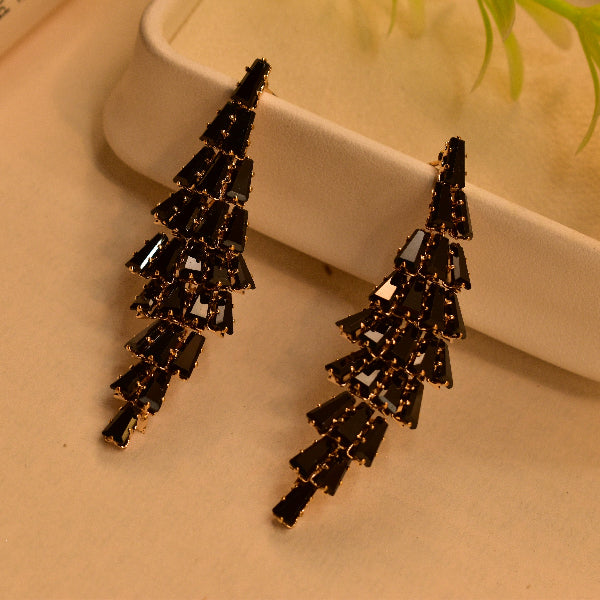 Gorgeous Unique Design Gold Plated Real Stones Earrings For Girls/women