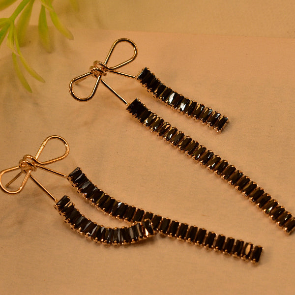 Luminous Unique Design Gold Plated Real Stones Earrings For Girls/women