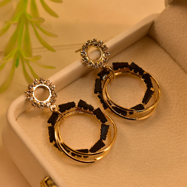 Fancy Unique Design Gold Plated Real Stones Earrings For Girls/women