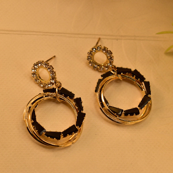 Fancy Unique Design Gold Plated Real Stones Earrings For Girls/women