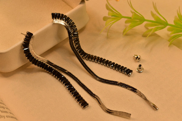 Glamorous Unique Design Silver Plated Real Stones Earrings For Girls/women