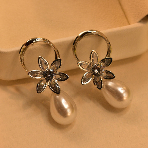 Stylish Unique Design Silver Plated Real Stones Earrings For Girls/women