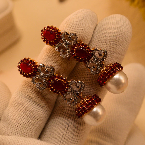 Dazzling Unique Design Gold Plated Crystal Stones Earrings For Girls/women