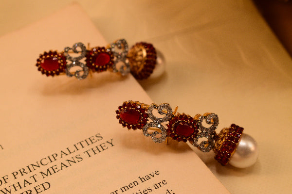 Dazzling Unique Design Gold Plated Crystal Stones Earrings For Girls/women