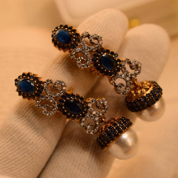 Dazzling Unique Design Gold Plated Crystal Stones Earrings For Girls/women