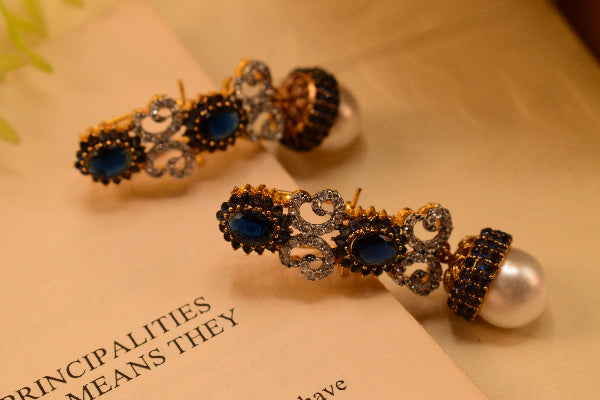 Dazzling Unique Design Gold Plated Crystal Stones Earrings For Girls/women