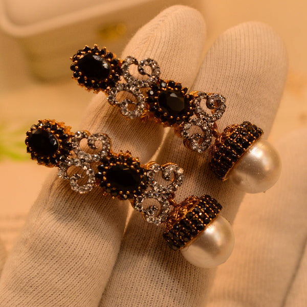 Dazzling Unique Design Gold Plated Crystal Stones Earrings For Girls/women