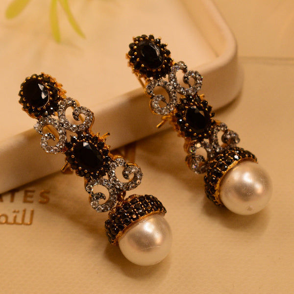 Dazzling Unique Design Gold Plated Crystal Stones Earrings For Girls/women