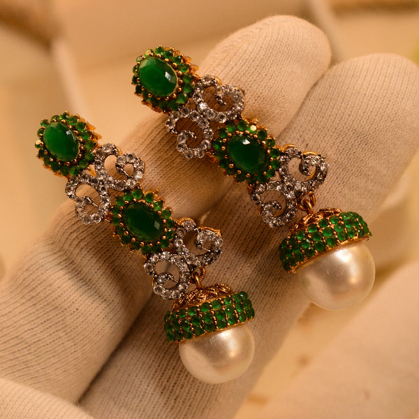 Dazzling Unique Design Gold Plated Crystal Stones Earrings For Girls/women