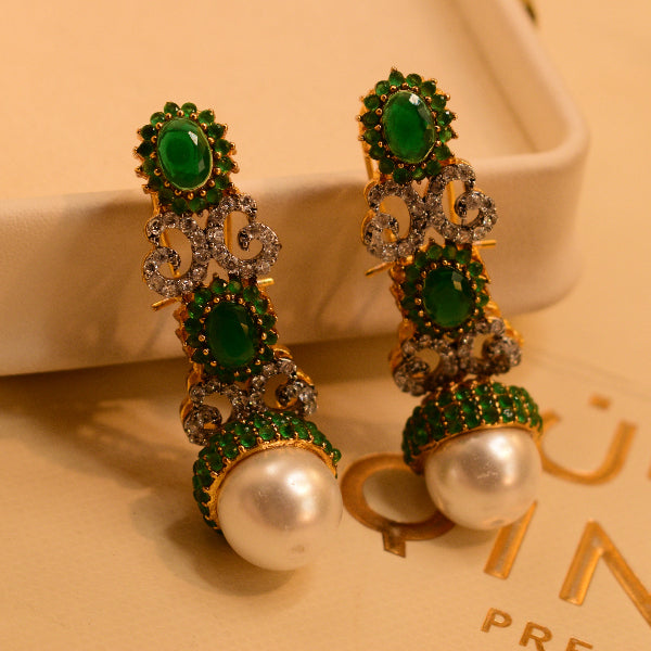 Dazzling Unique Design Gold Plated Crystal Stones Earrings For Girls/women