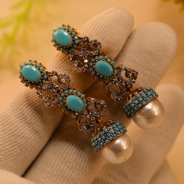 Dazzling Unique Design Gold Plated Crystal Stones Earrings For Girls/women