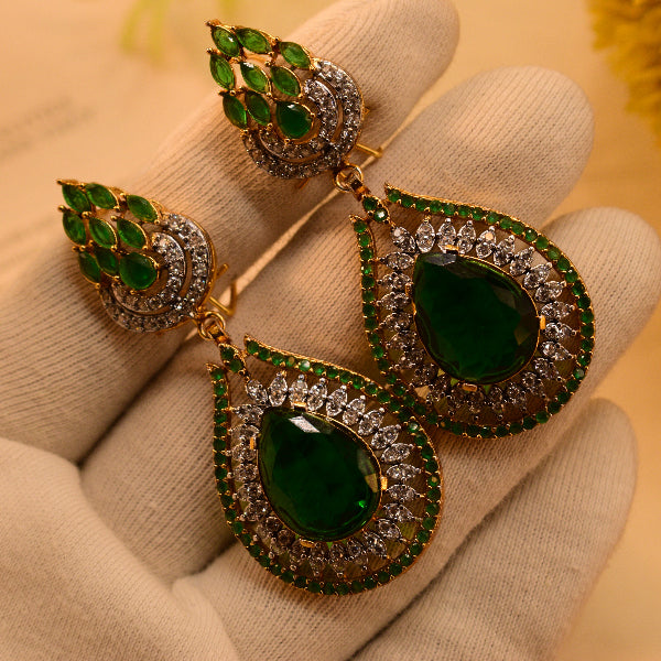 Glamorous Unique Design Gold Plated Crystal Stones Earrings For Girls/women