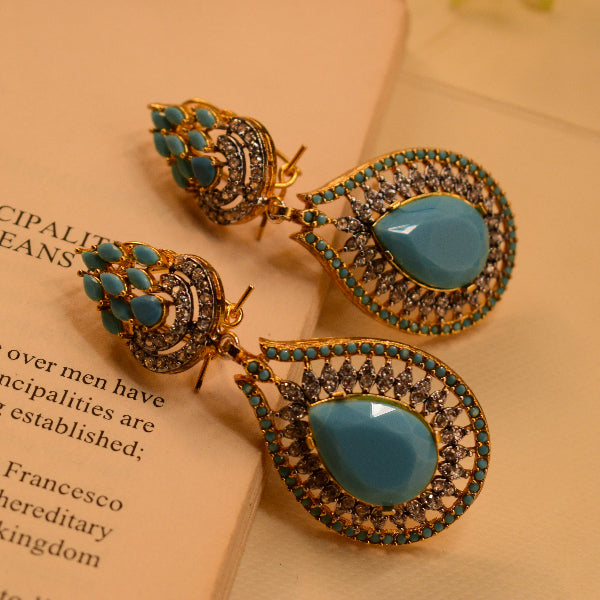 Glamorous Unique Design Gold Plated Crystal Stones Earrings For Girls/women