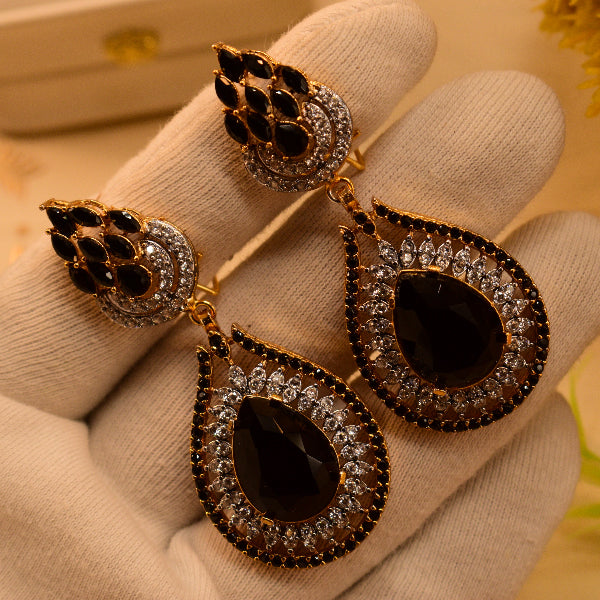 Glamorous Unique Design Gold Plated Crystal Stones Earrings For Girls/women