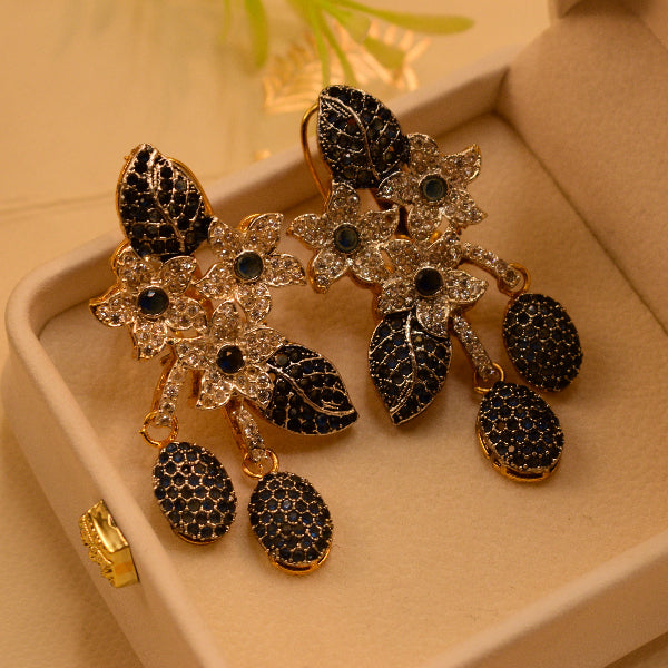 Elegant Unique Design Gold Plated Crystal Stones Earrings For Girls/women
