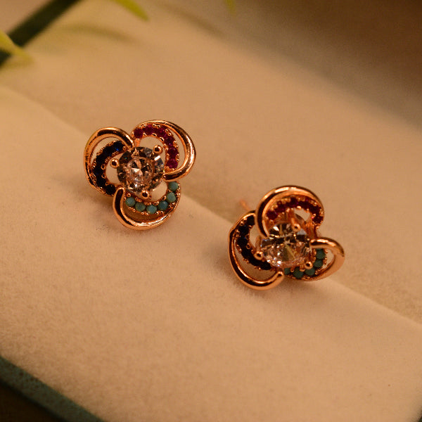 Gorgeous Design Gold Plated Crystal Stones Earrings For Girls/women