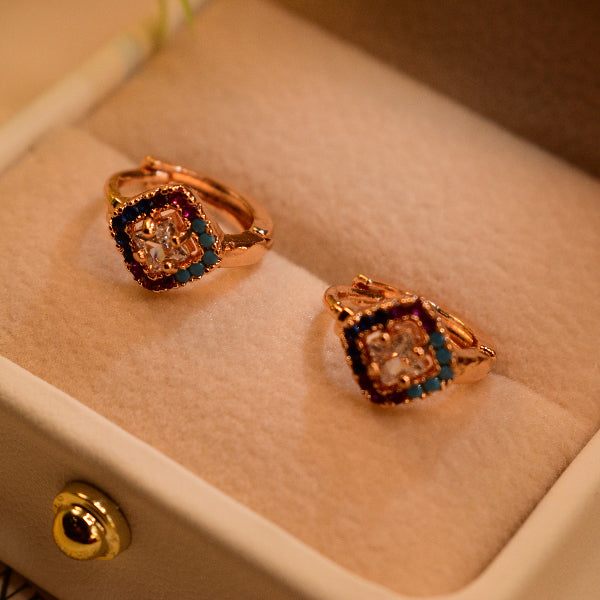 Luminous Design Gold Plated Crystal Stones Earrings For Girls/women
