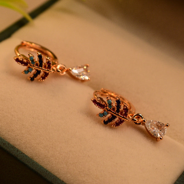 Dazzling Design Gold Plated Crystal Stones Earrings For Girls/women