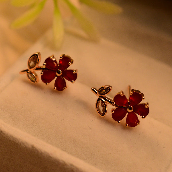 Elegant Unique Design Gold Plated Crystal Stones Earrings For Girls/women