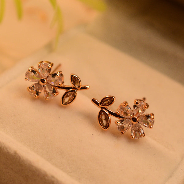 Elegant Unique Design Gold Plated Crystal Stones Earrings For Girls/women