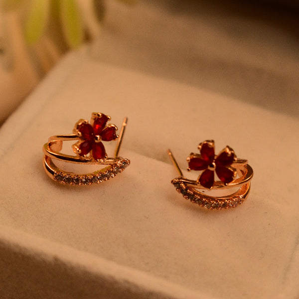 Sparkling Unique Design Gold Plated Crystal Stones Earrings For Girls/women